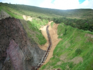 Erosões em área de mineração